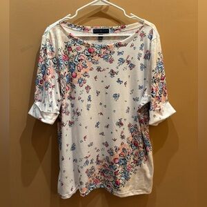 Karen Scott Multicolor Floral Top Size XXL